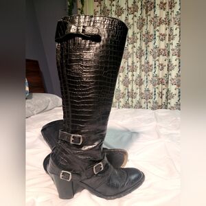 Black leather Belstaff boots